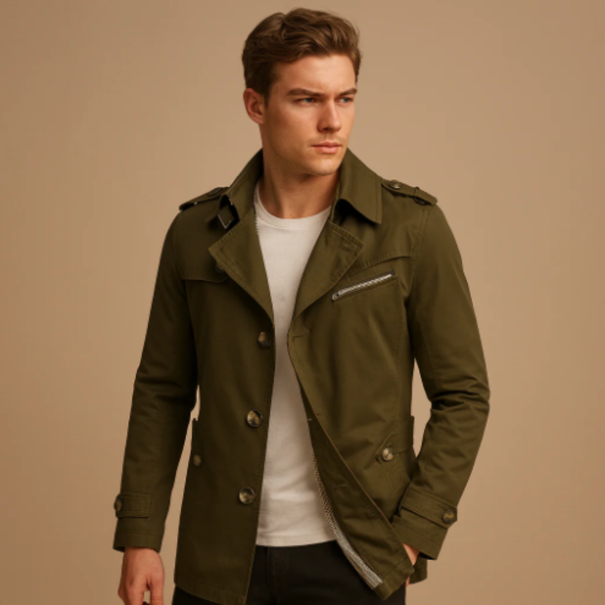 The Merrick - Herr Dubbelknäppt Smart Casual Trench Coat