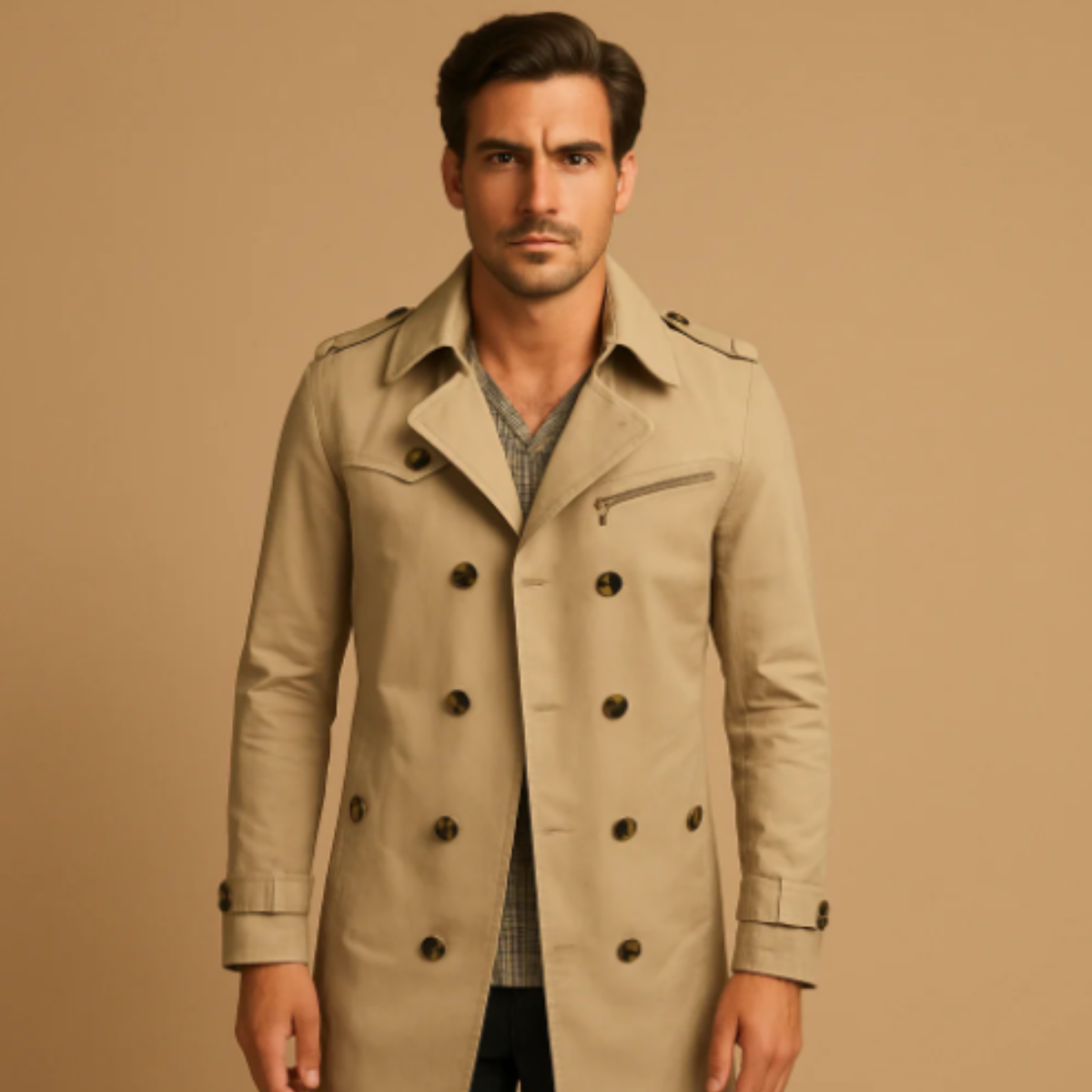 The Merrick - Herr Dubbelknäppt Smart Casual Trench Coat