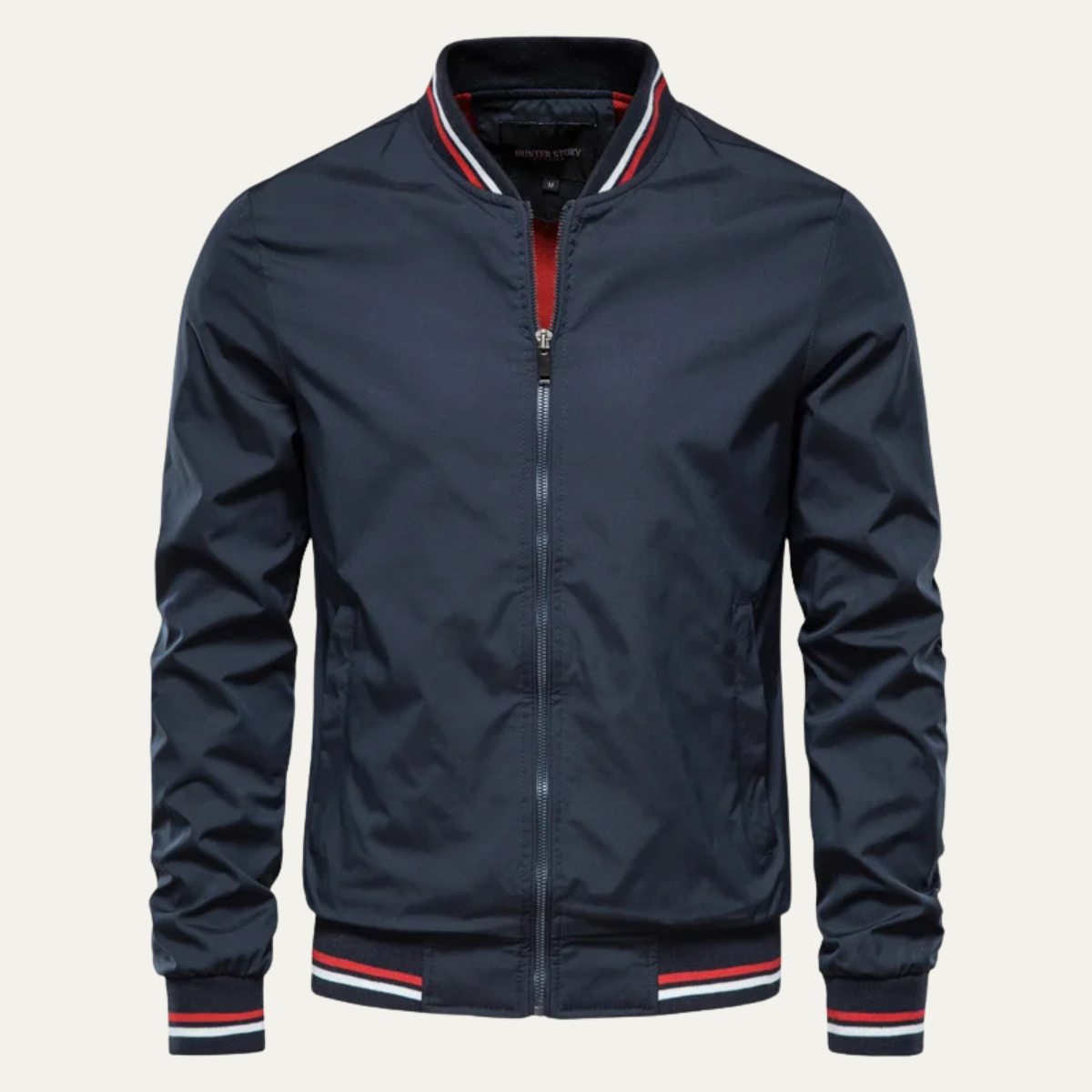 The Balmoral Bomber: Slim Fit Casual Huvtröja med dragkedja för en stilfull och bekväm look
