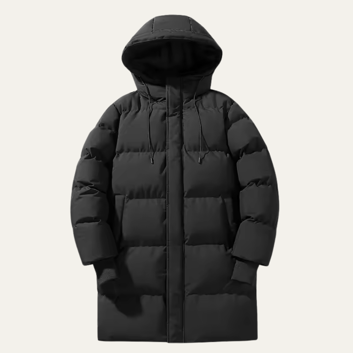 Herrens Aspen Huva Puffer Parka - Vattentät, Isolerad, Långmodell med Flera Fickor