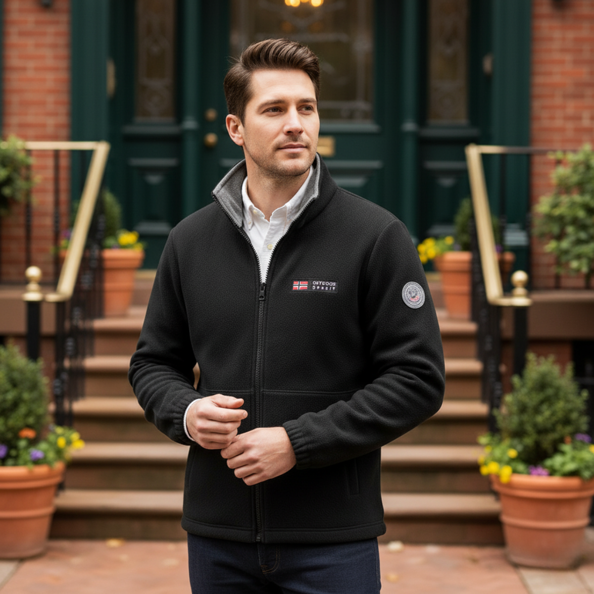 The Oslo – Premium Fleecejack Herr med Vindtät Komfort