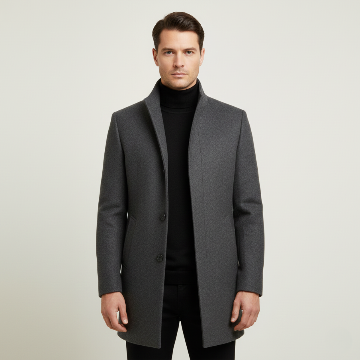 The Ashford – Herr Ullrock lång kappa | Elegant vinterjacka i premium ullblandning
