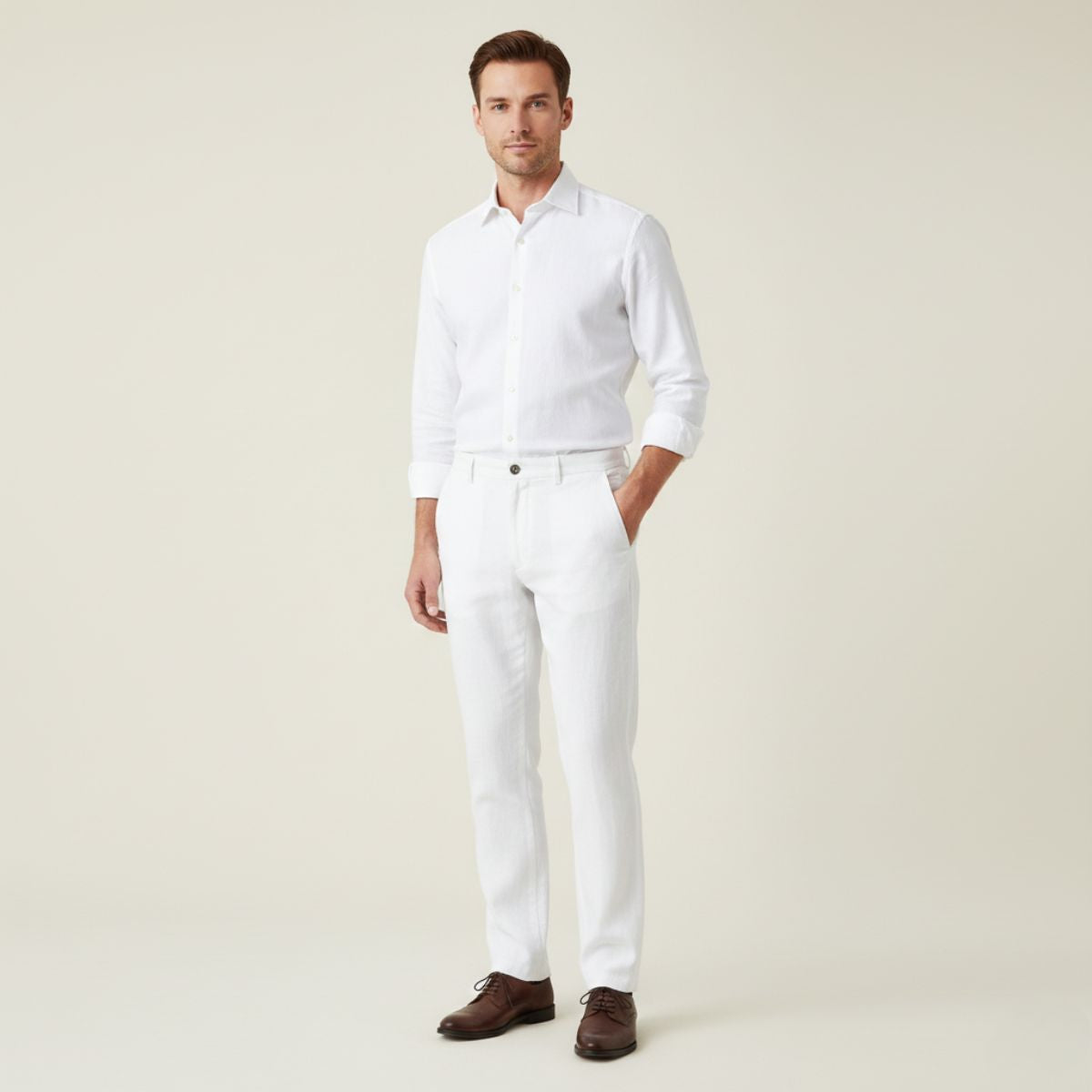 Linnedockers till herrar för en frisk och elegant stil