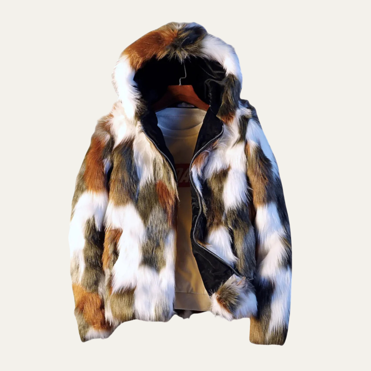 The Garda Porto - Herr Elegant Mjuk Fuskpäls Huva Vinterjacka