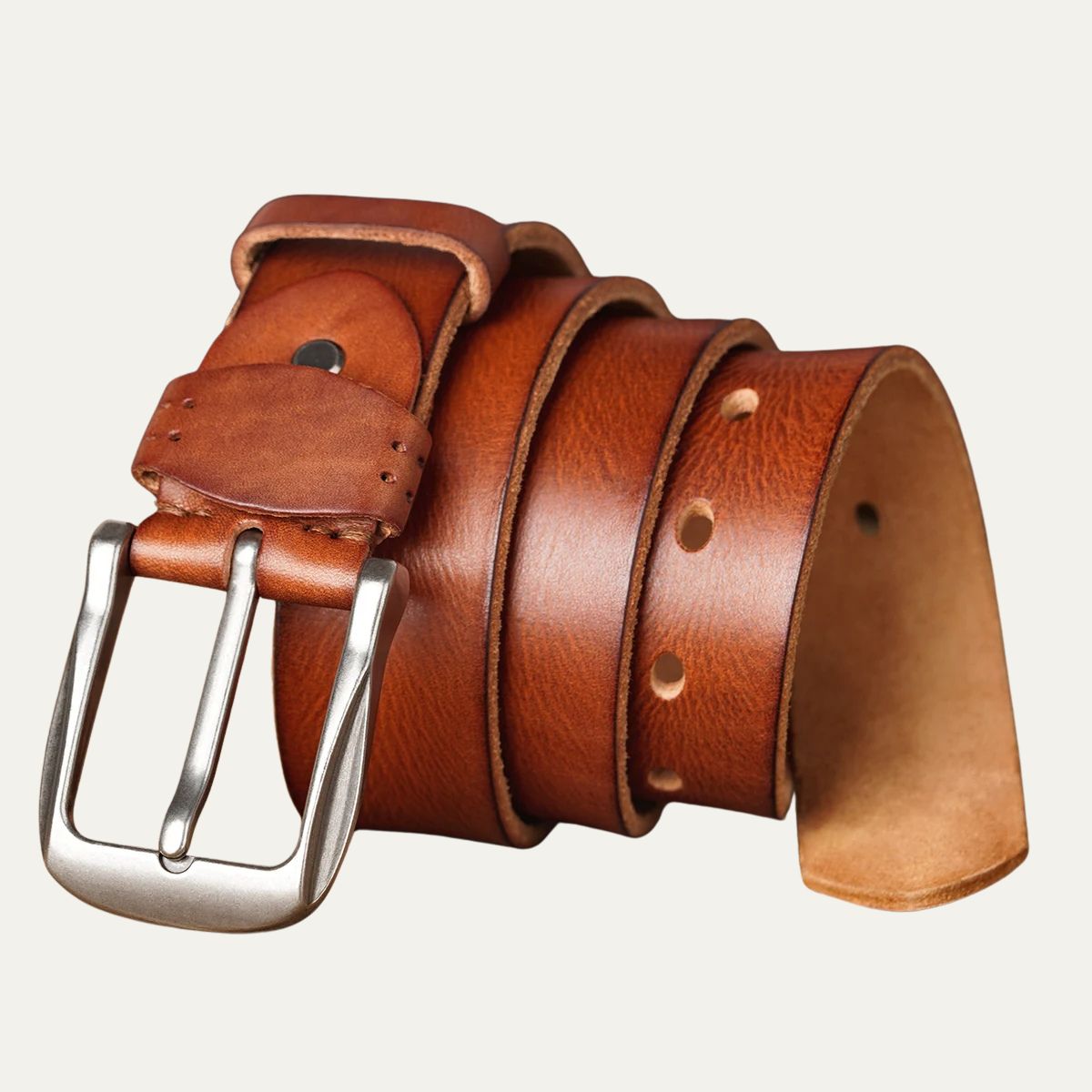 Farnham Belt – Classic Cowhide Leather, Hand-Perforated