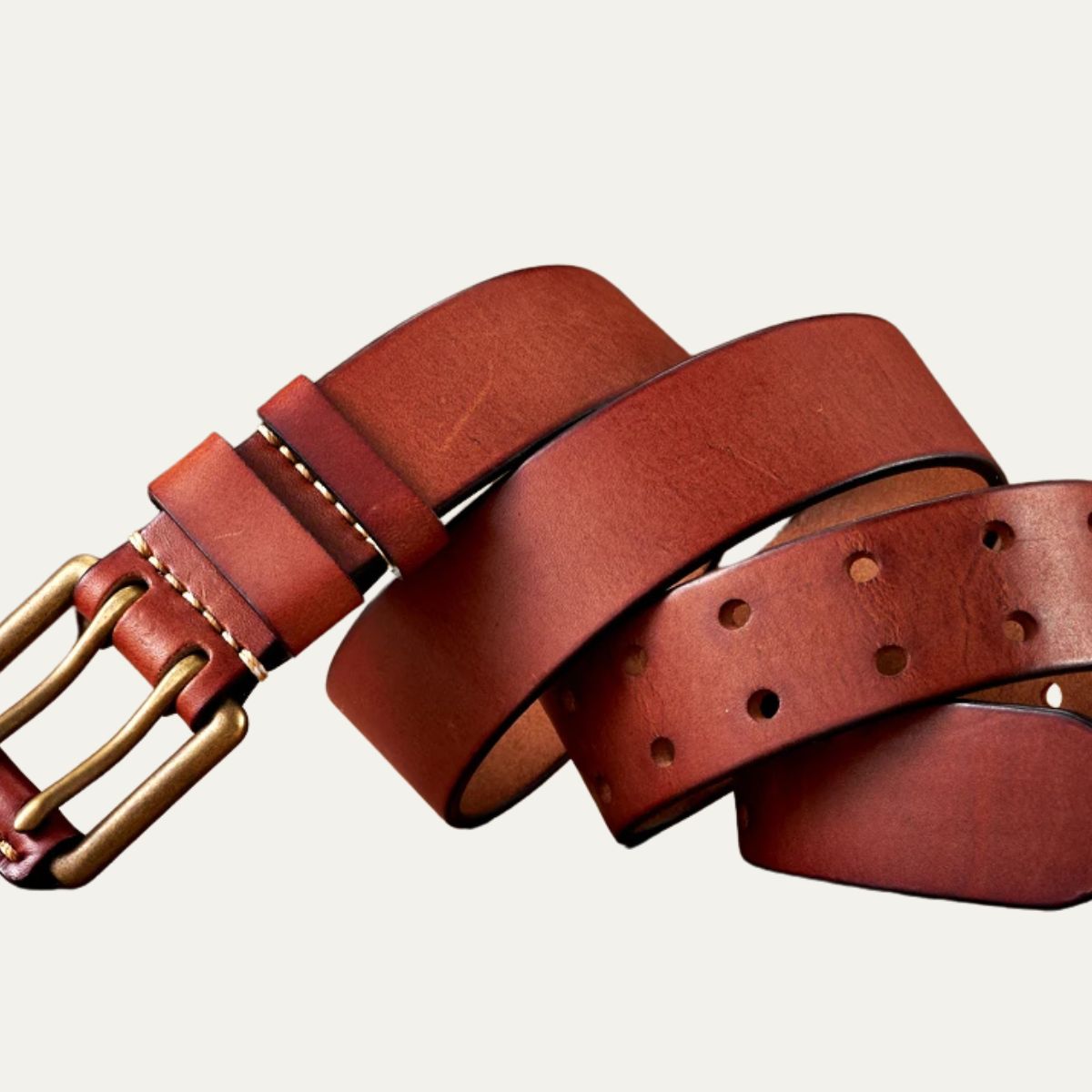 Lancaster Belt – Vintage Leather Design with Double Ring