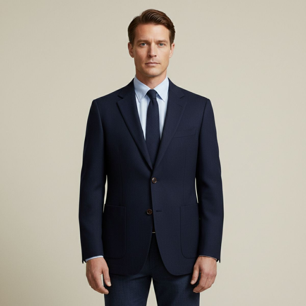 The Gravedona - Herrkontor Herringbone Enkelknäppt Ull Tweed Blazer Jacka