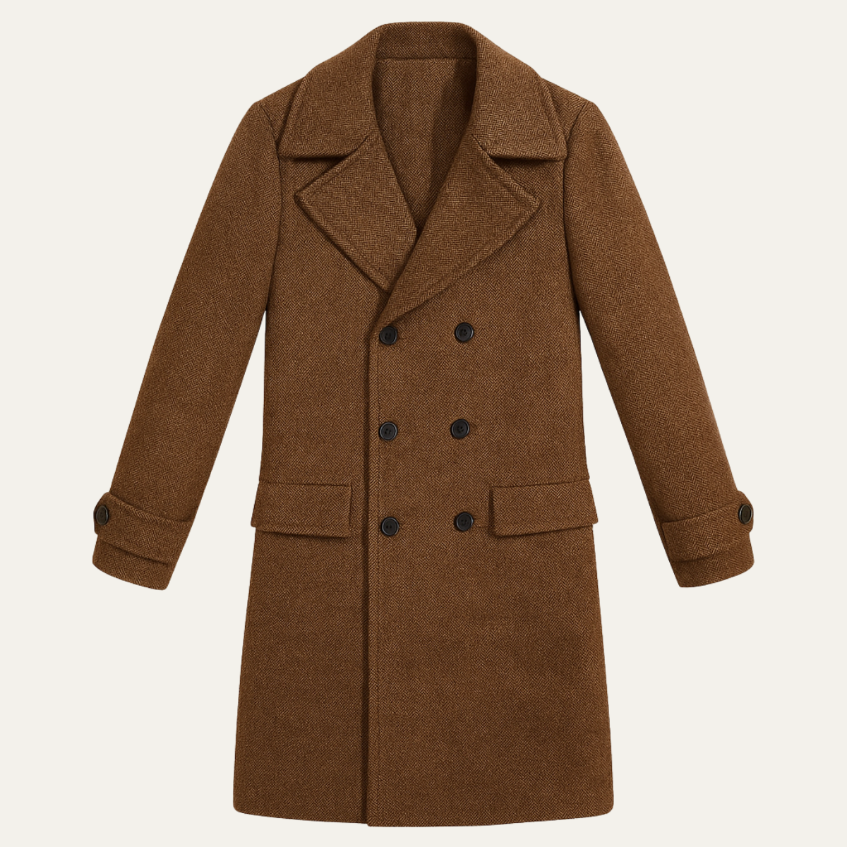The Ashridge - Herrars Ullblandning Dubbelknäppt Trench Coat