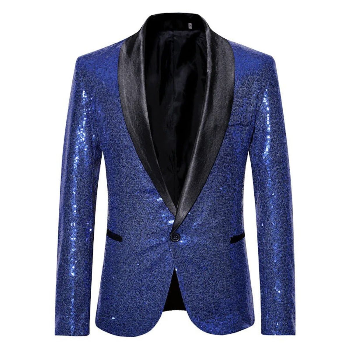 Silverfärgad paljettblazer – elegant slim fit-partyjacka