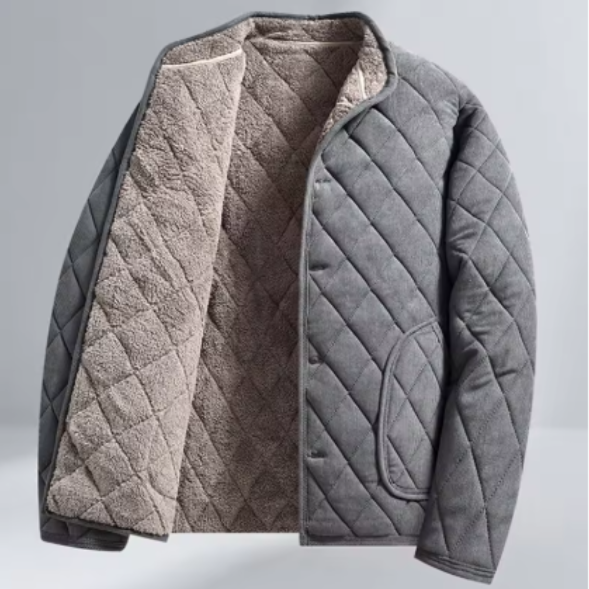 The Springdale - Herrtjock vadderad quiltad vinterjacka med varm fleecefoder