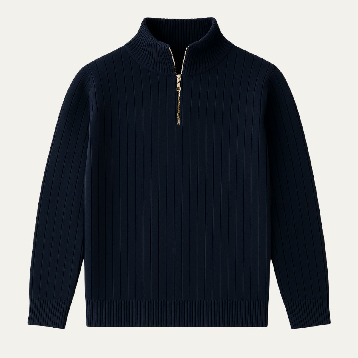 Herrens Ashford ribbad halvzip-pullover för stilren komfort