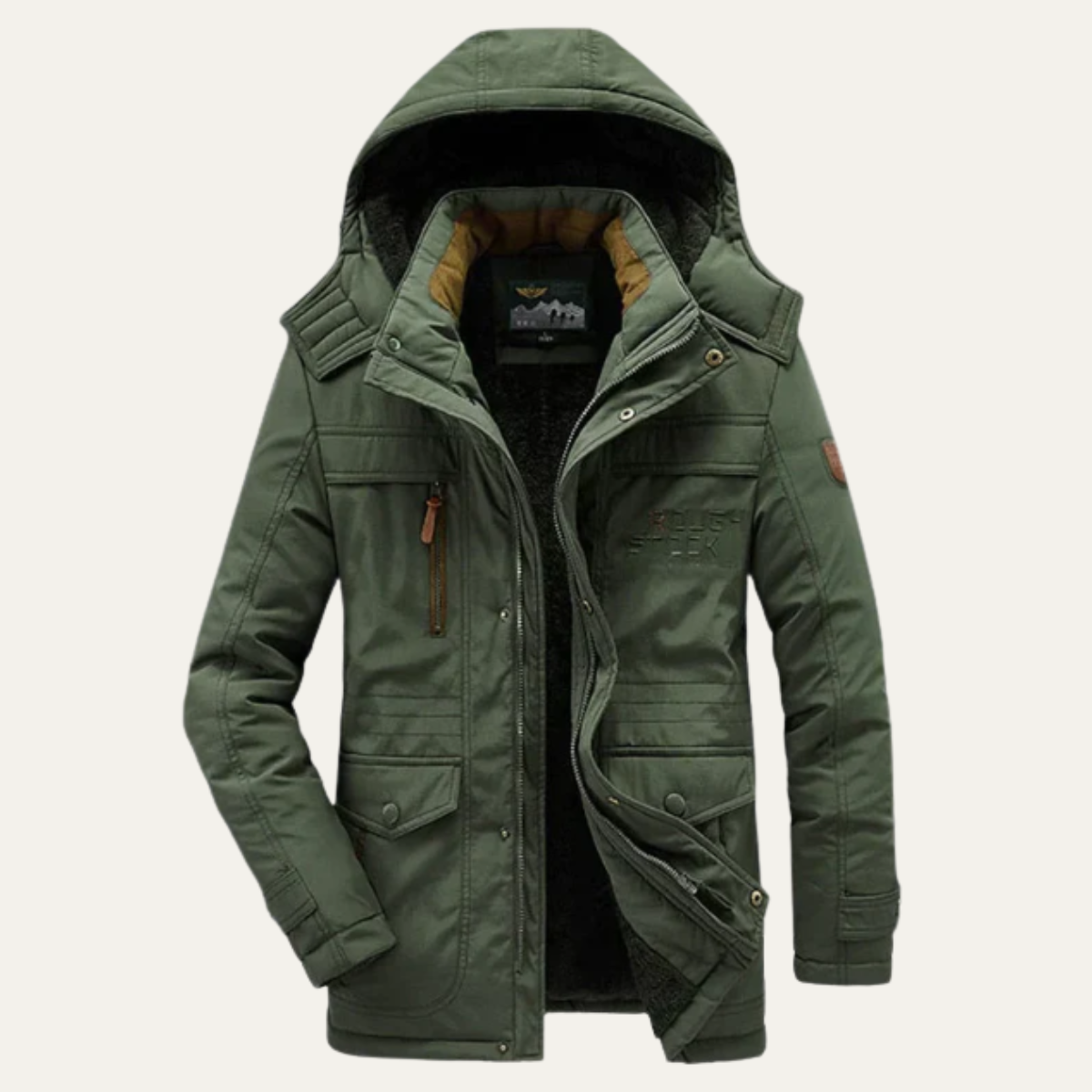 The Fairfield - Herr Vinter Varm Fleecefodrad Huva Parka Jacka