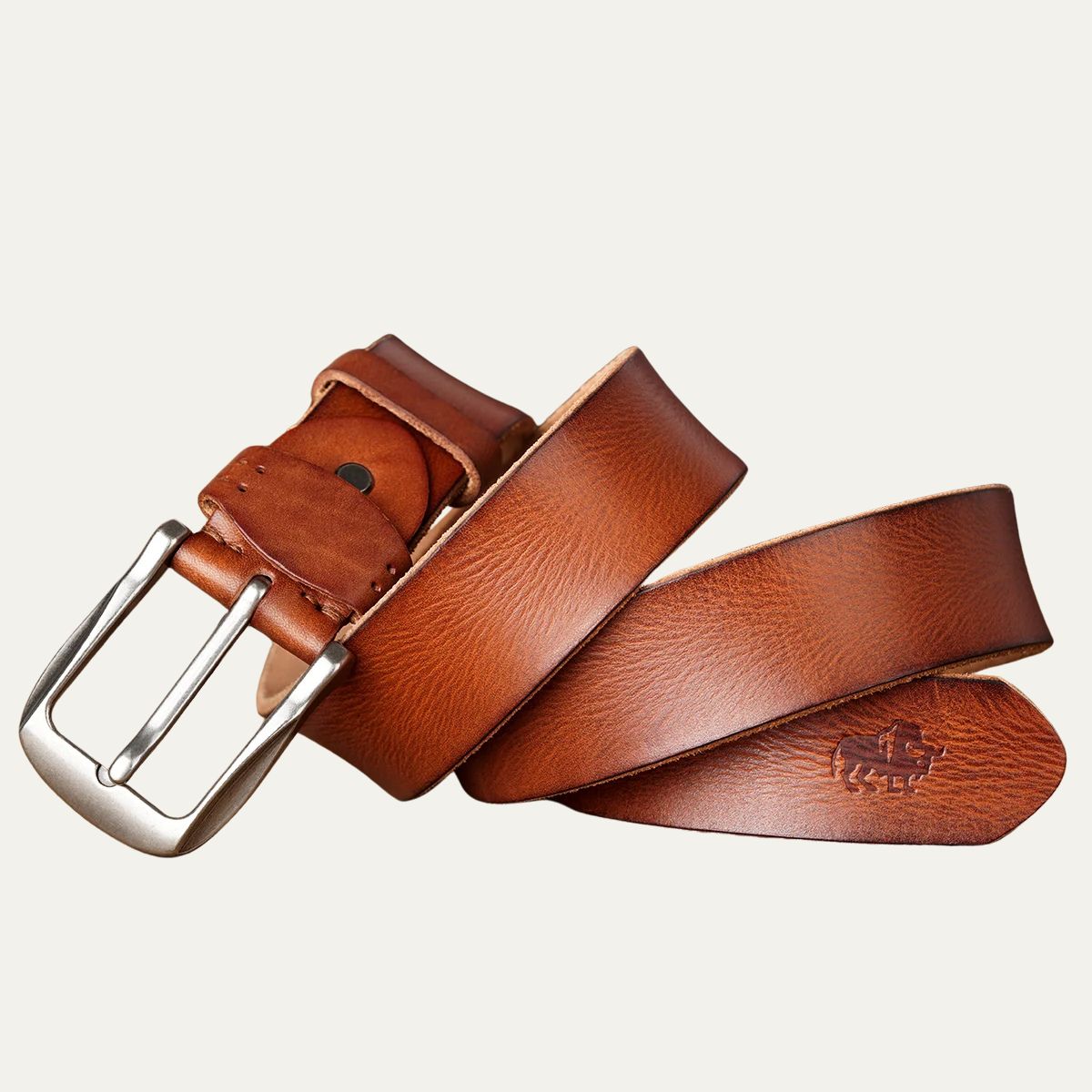 The Redford Belt – Stylish Vintage Cowhide Leather Accessory with Timeless Buckle