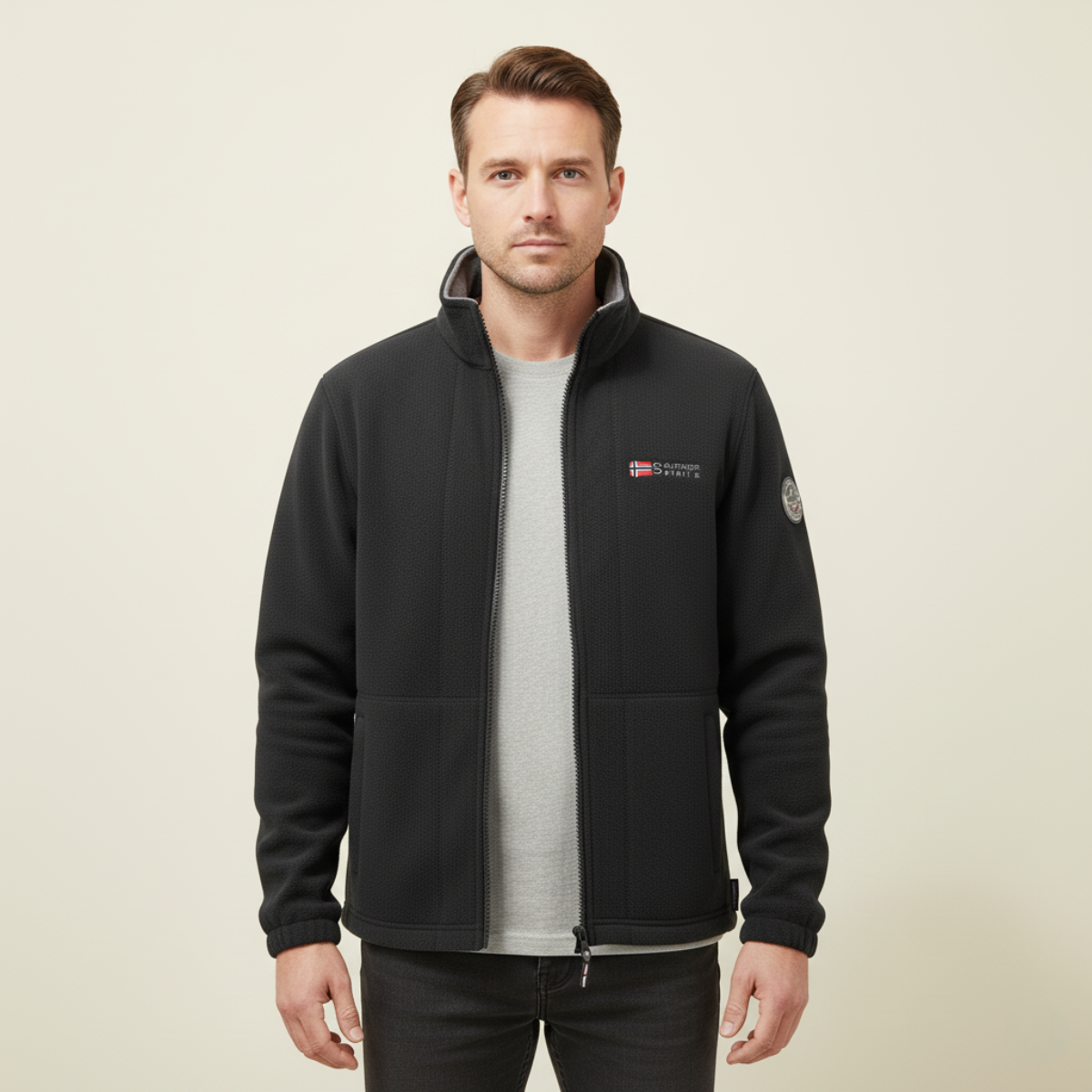 The Oslo – Premium Fleecejack Herr med Vindtät Komfort