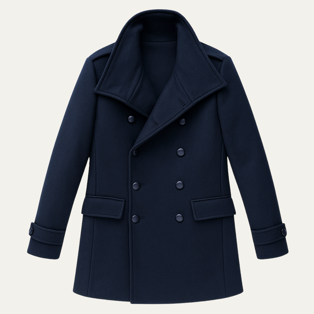 The Dunhill - Herr Elegant Dubbelknäppt Lång Ull Trench Coat