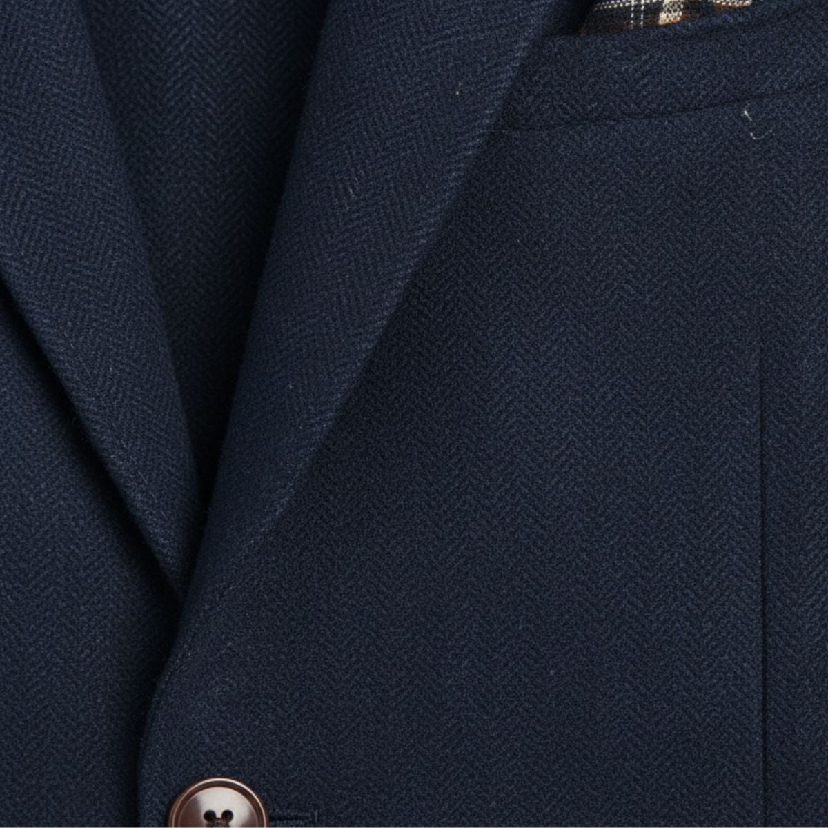 The Gravedona - Herrkontor Herringbone Enkelknäppt Ull Tweed Blazer Jacka