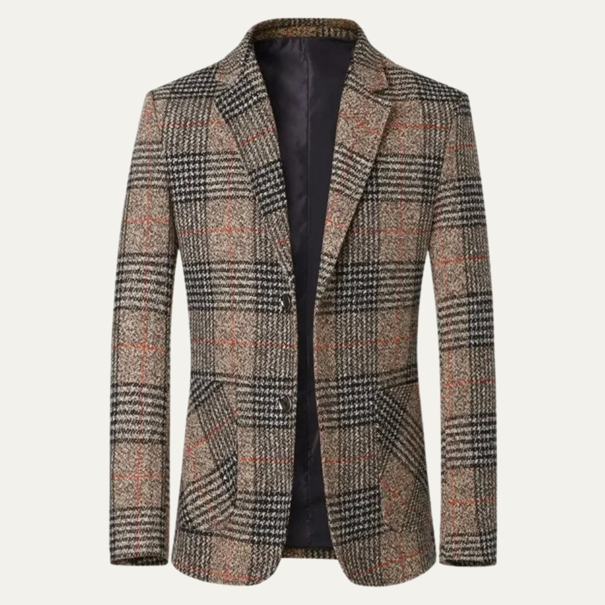 The Monopoli - Herr Slim Fit Rutigt Tweed Blazer Kostym