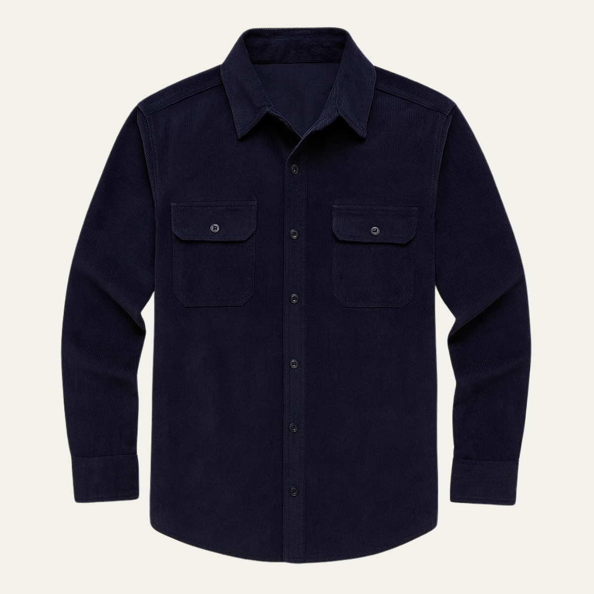 The Cascia - Herr Avslappnade Knapp-up Corduroy Skjorta