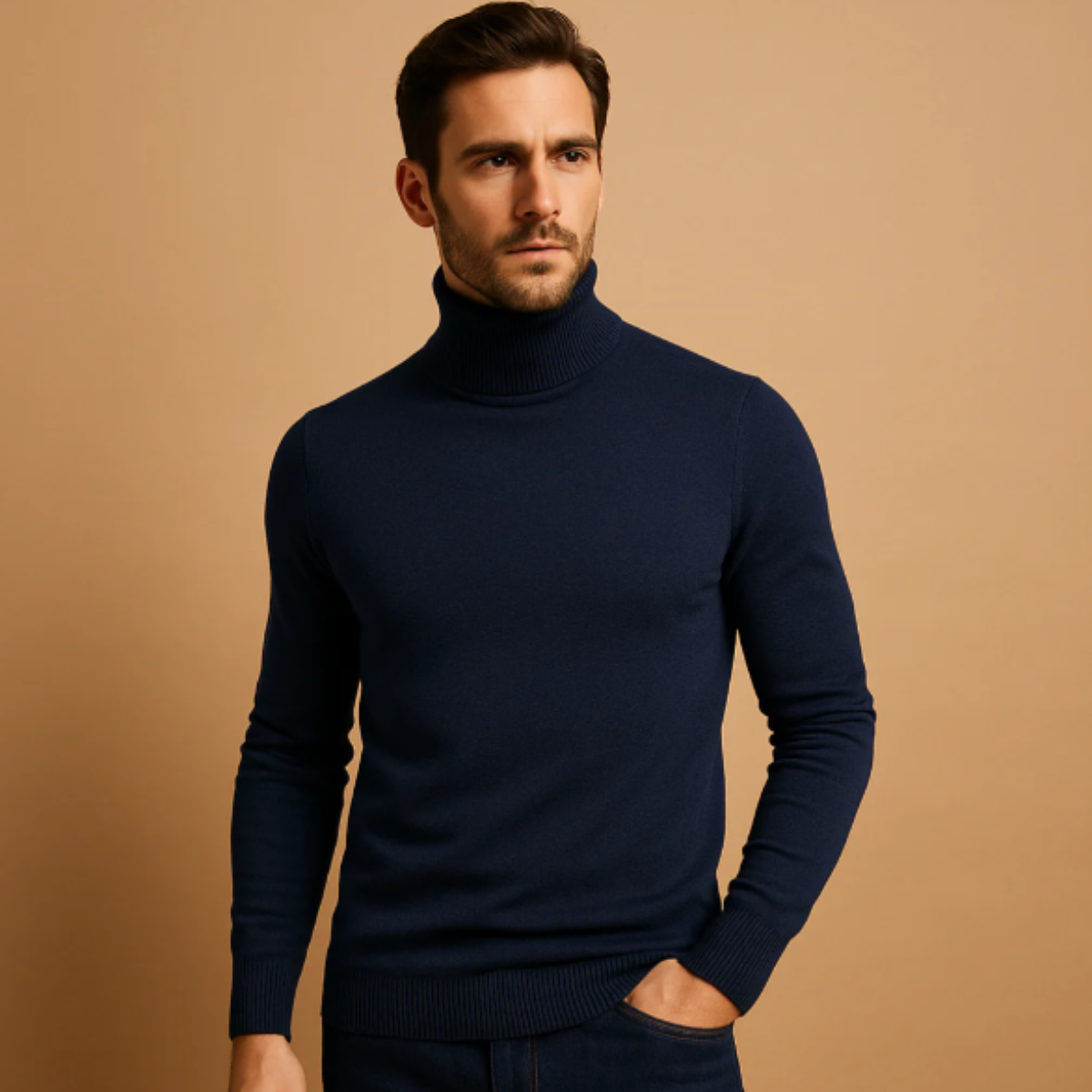 The Tarryton - Herr Casual Slim Fit Stickad Polotröja