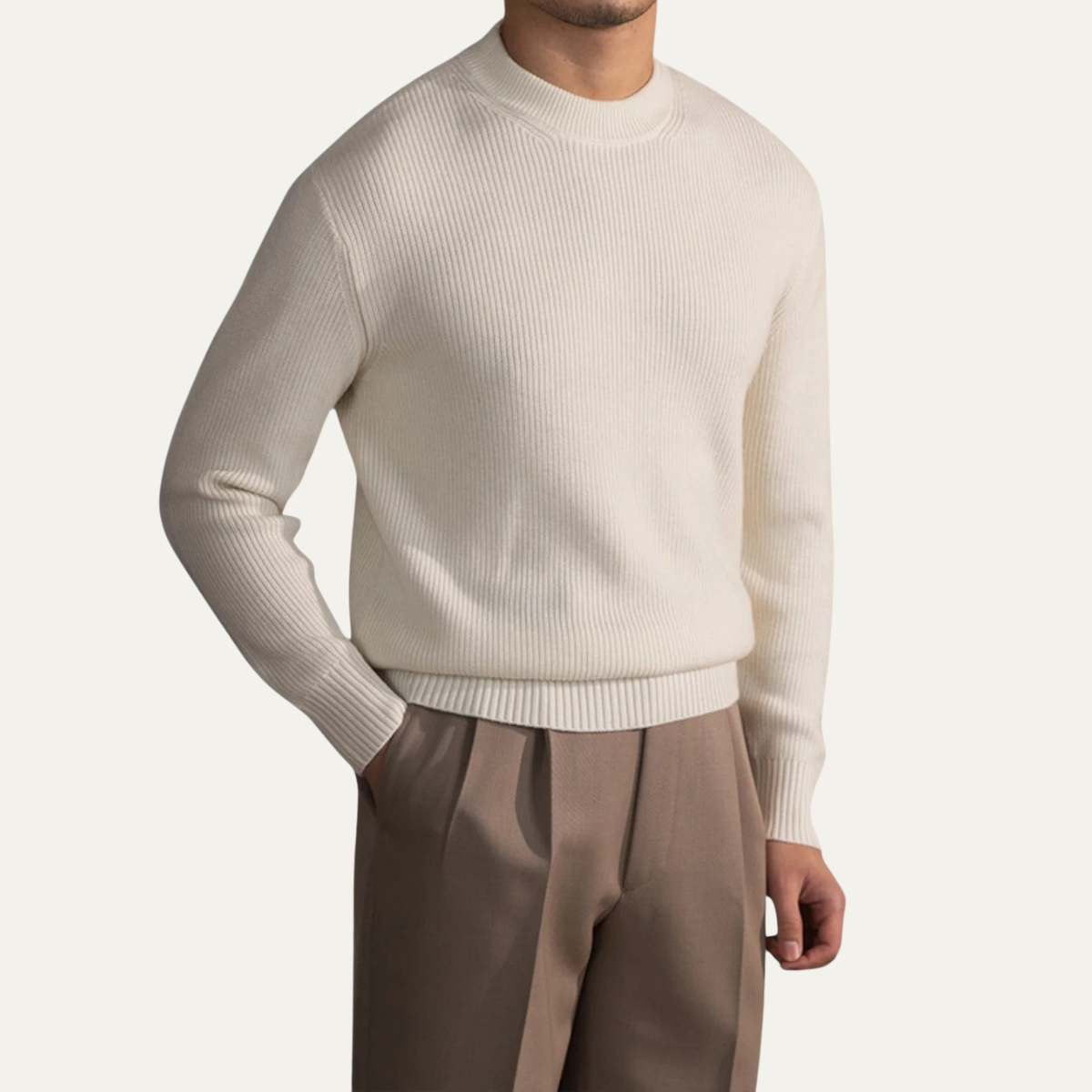 Sunningdale herrsweater i ullblandning - Elegant och varm rundhalsad tröja