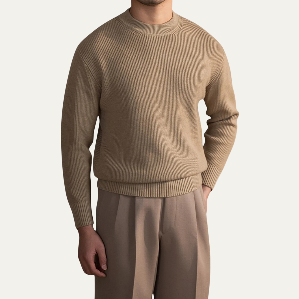 Sunningdale herrsweater i ullblandning - Elegant och varm rundhalsad tröja