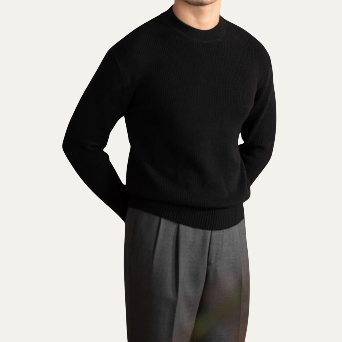 Sunningdale herrsweater i ullblandning - Elegant och varm rundhalsad tröja