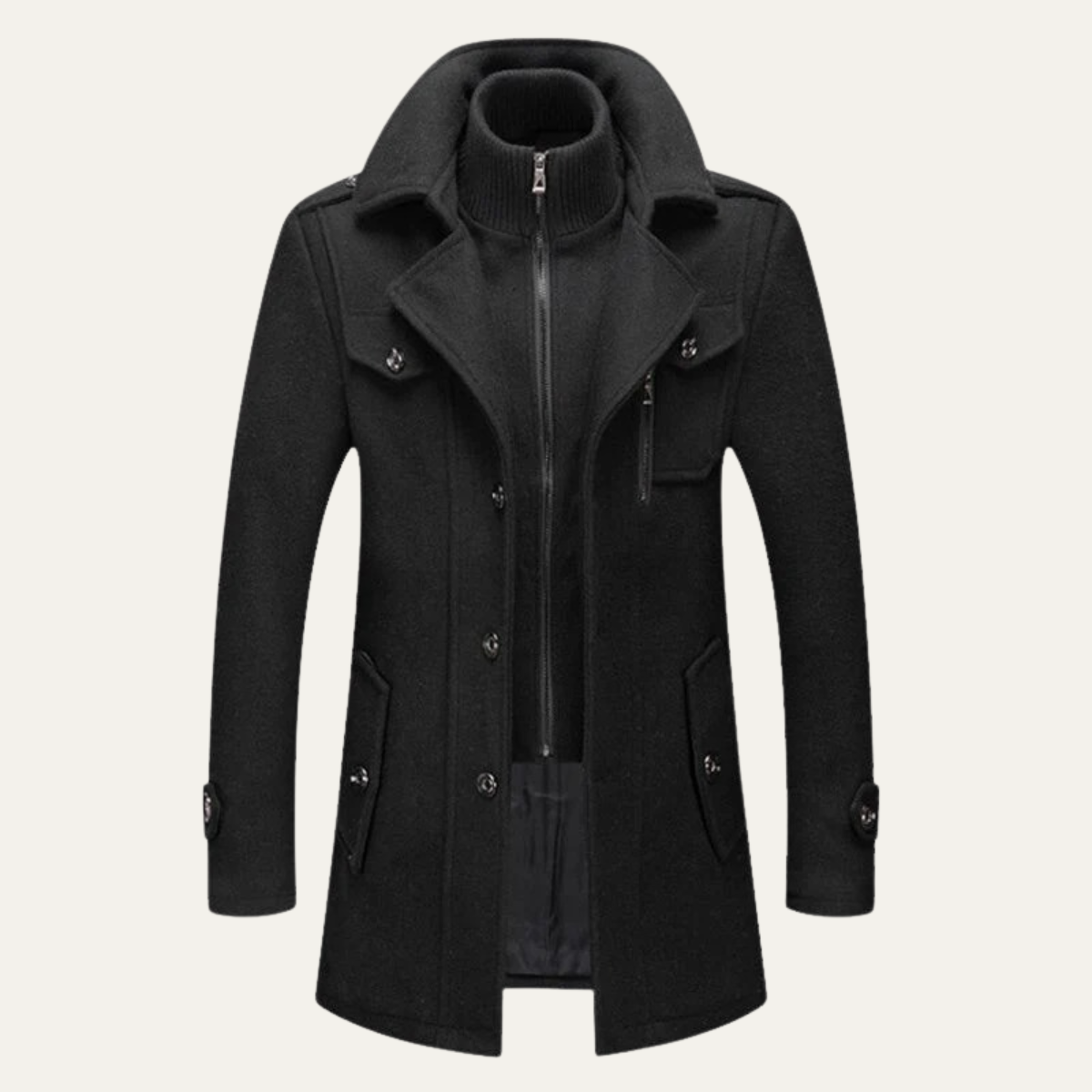 Amersham Herrar Elegant vintertrenchcoat med ståkrage