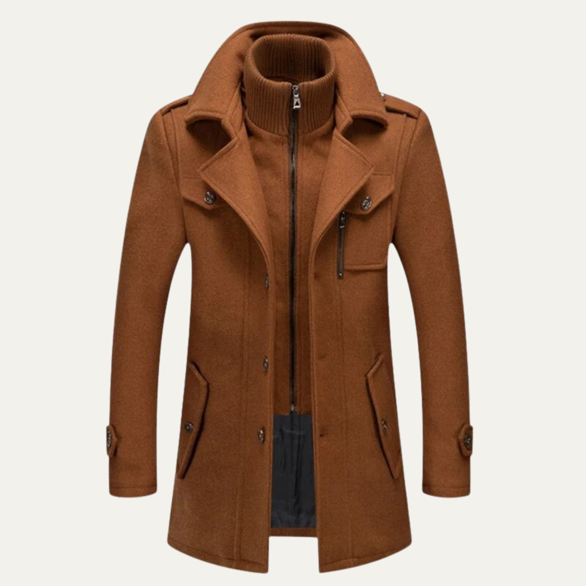 Amersham Herrar Elegant vintertrenchcoat med ståkrage