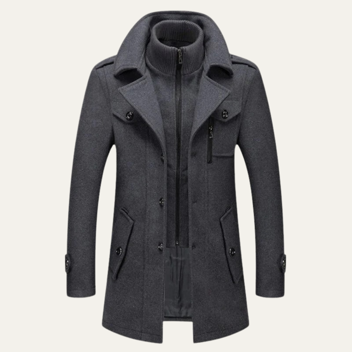 Amersham Herrar Elegant vintertrenchcoat med ståkrage