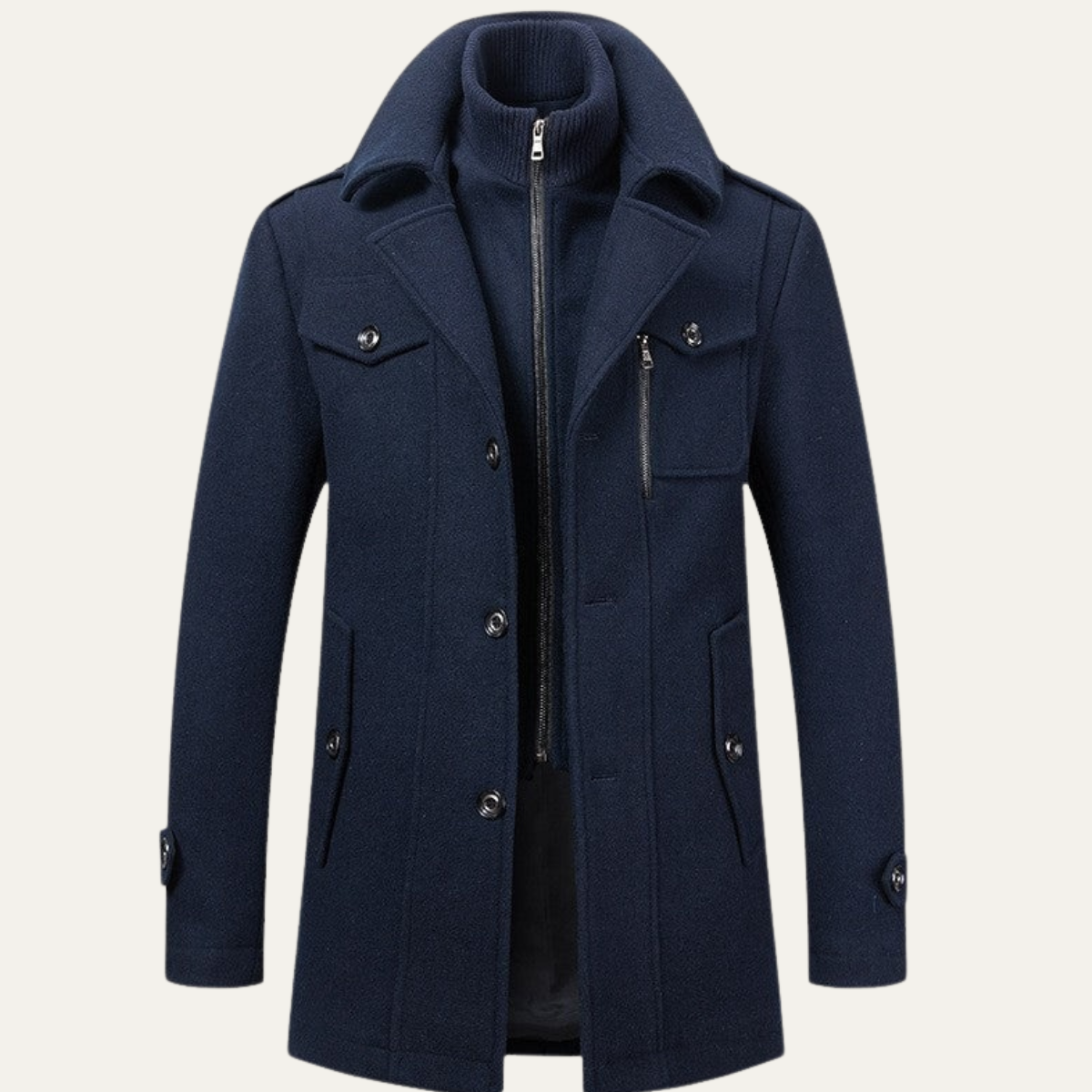 Amersham Herrar Elegant vintertrenchcoat med ståkrage