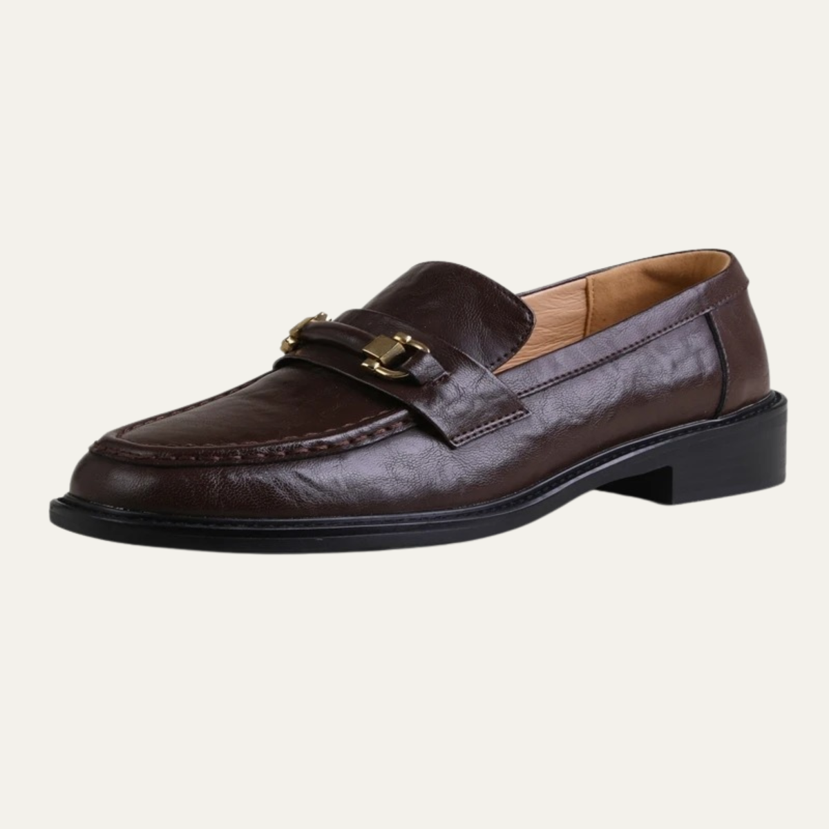 The Montepulciano - Herrklassiska Slip On Läder Loafers med Metallspänne