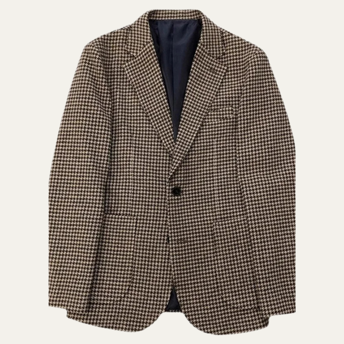 The Lezzeno - Herrarnas Avslappnade Retro Tweed Ull Blazer