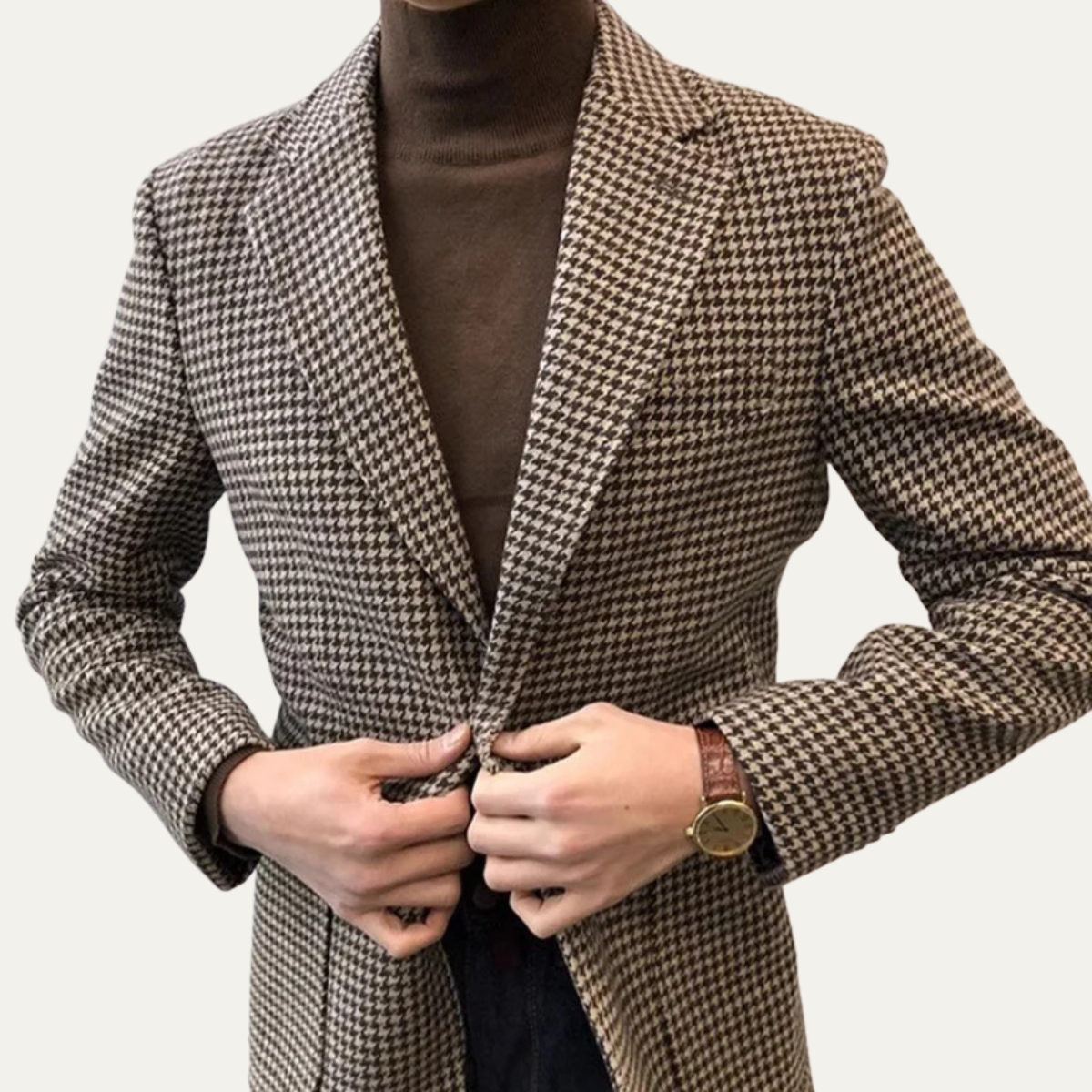 The Lezzeno - Herrarnas Avslappnade Retro Tweed Ull Blazer