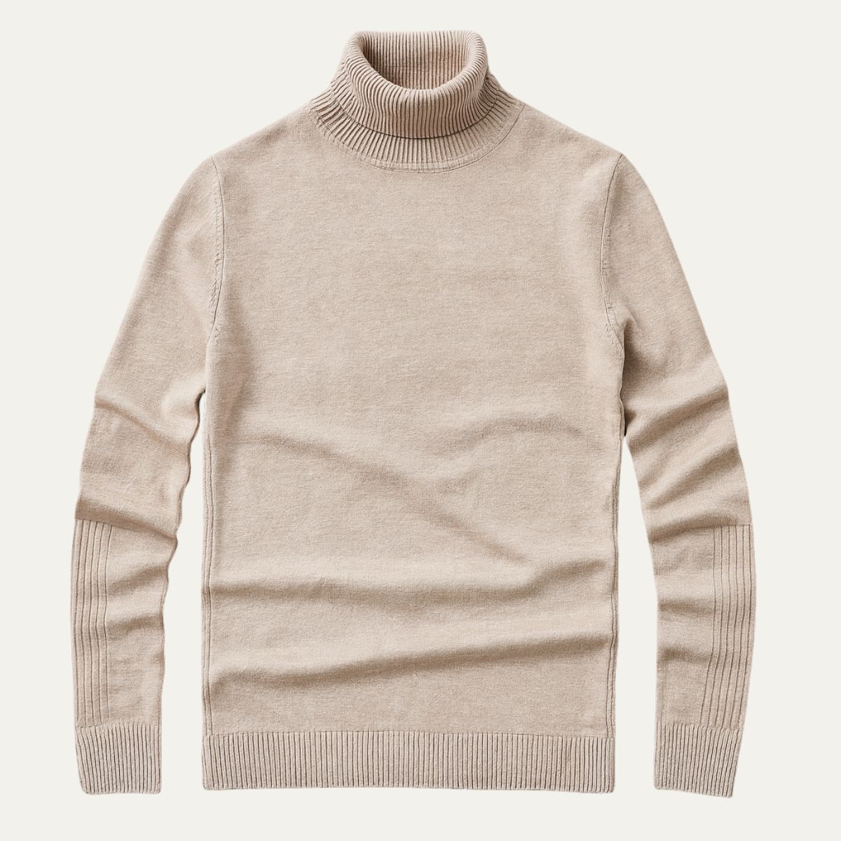 Henley-pullover med rullekrage för herrar, klassisk stil och ultimat komfort