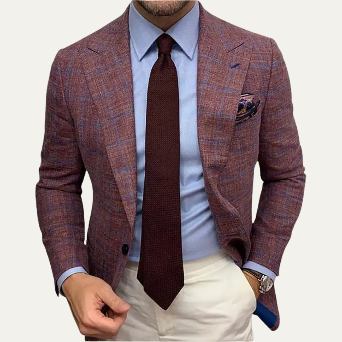 The Garda Porto - Herrar Rutig Dubbelknäppt Kavaj