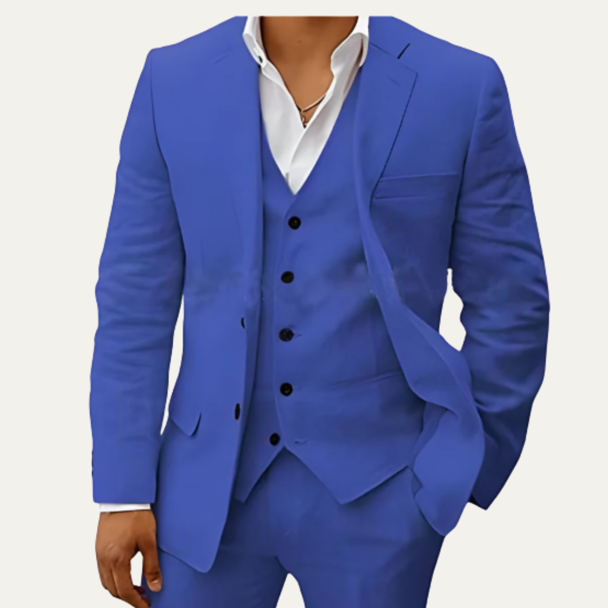 The Oakridge - Herr 3-delade Linnekostym – Klassisk Andningsbar Sommaruppsättning