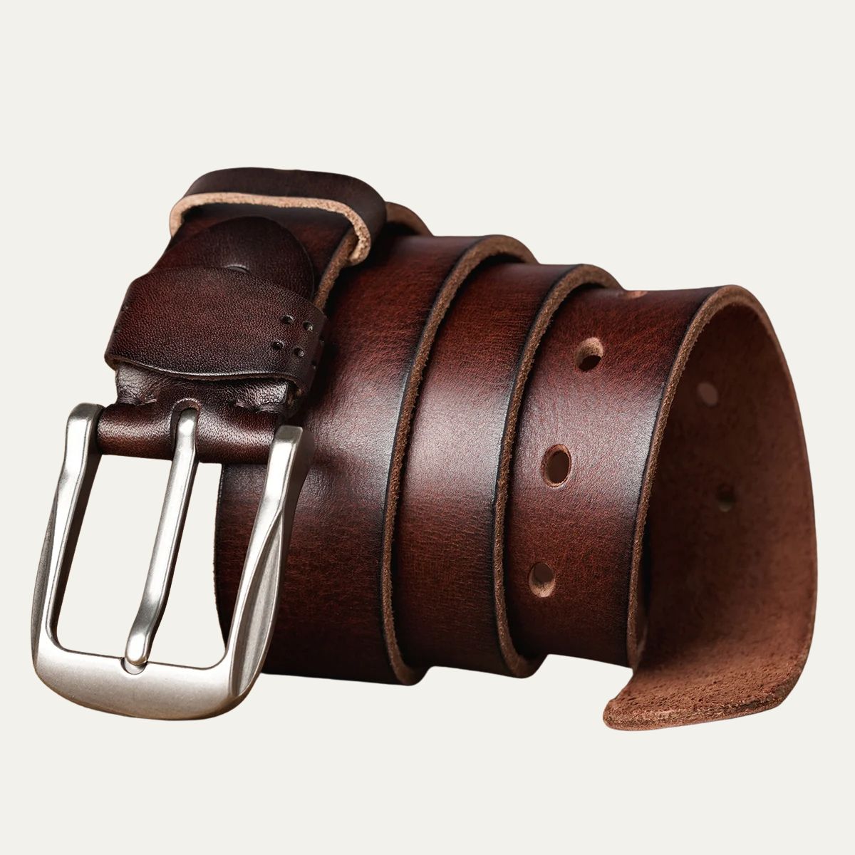 Farnham Belt – Classic Cowhide Leather, Hand-Perforated