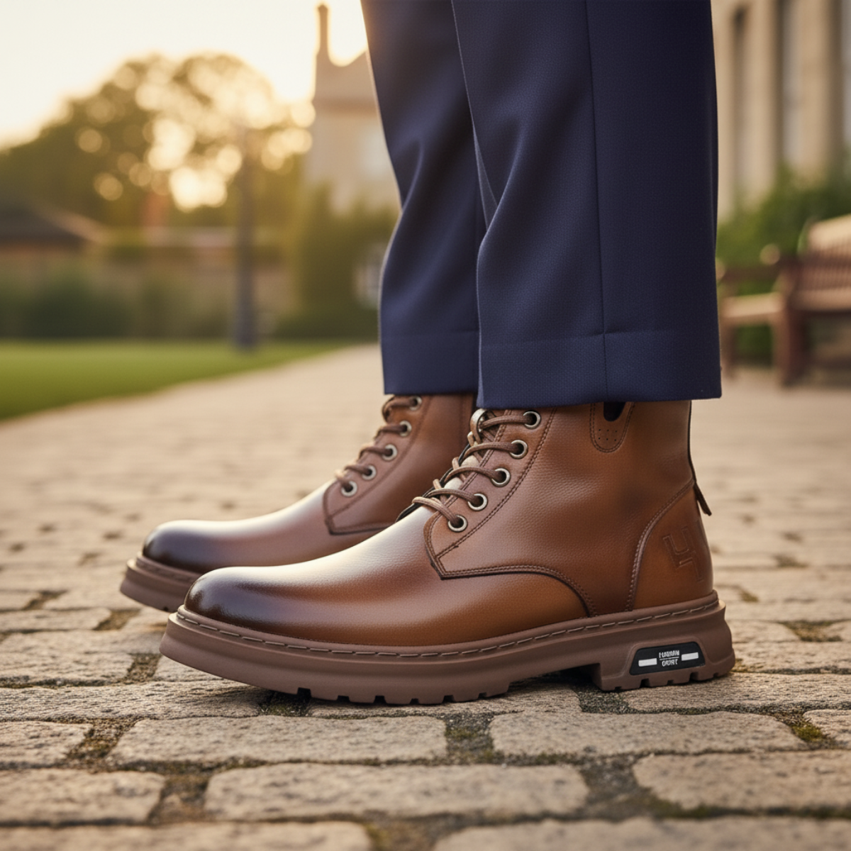 The Lipari - Herr Hållbara Halkfria Läder Ankelstövlar