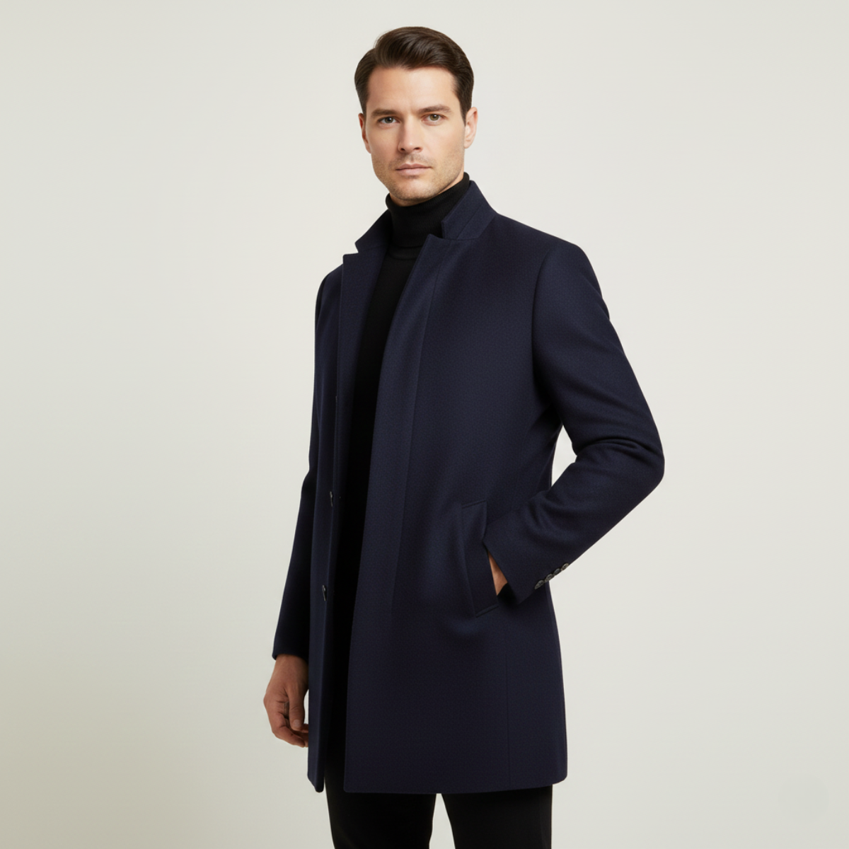 The Ashford – Herr Ullrock lång kappa | Elegant vinterjacka i premium ullblandning