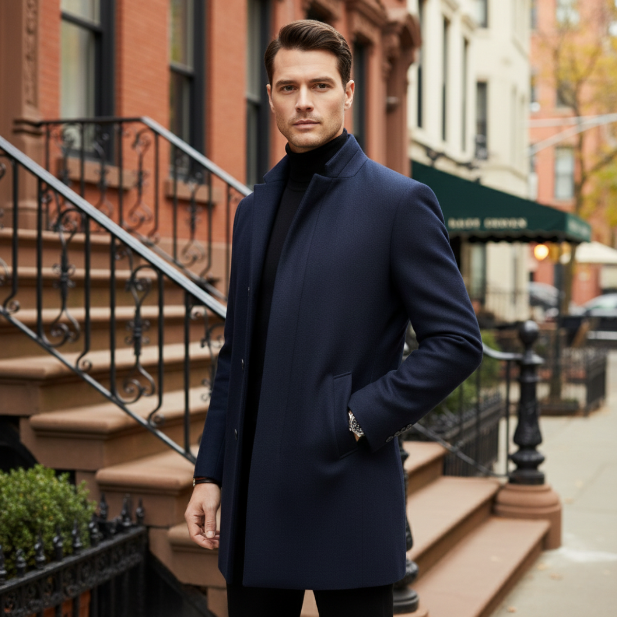 The Ashford – Herr Ullrock lång kappa | Elegant vinterjacka i premium ullblandning