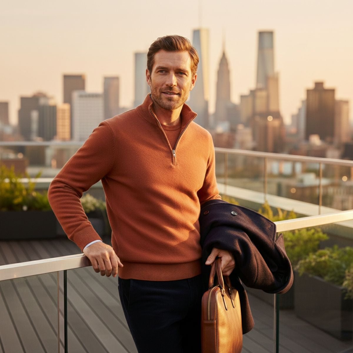Trendy The Bronx Modern herrar quarterzip pullover – stilfull och bekväm