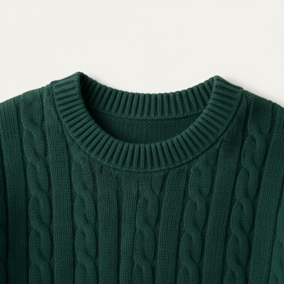 Herrpullover med rund hals i kaschmir och merino - Elegant grönt