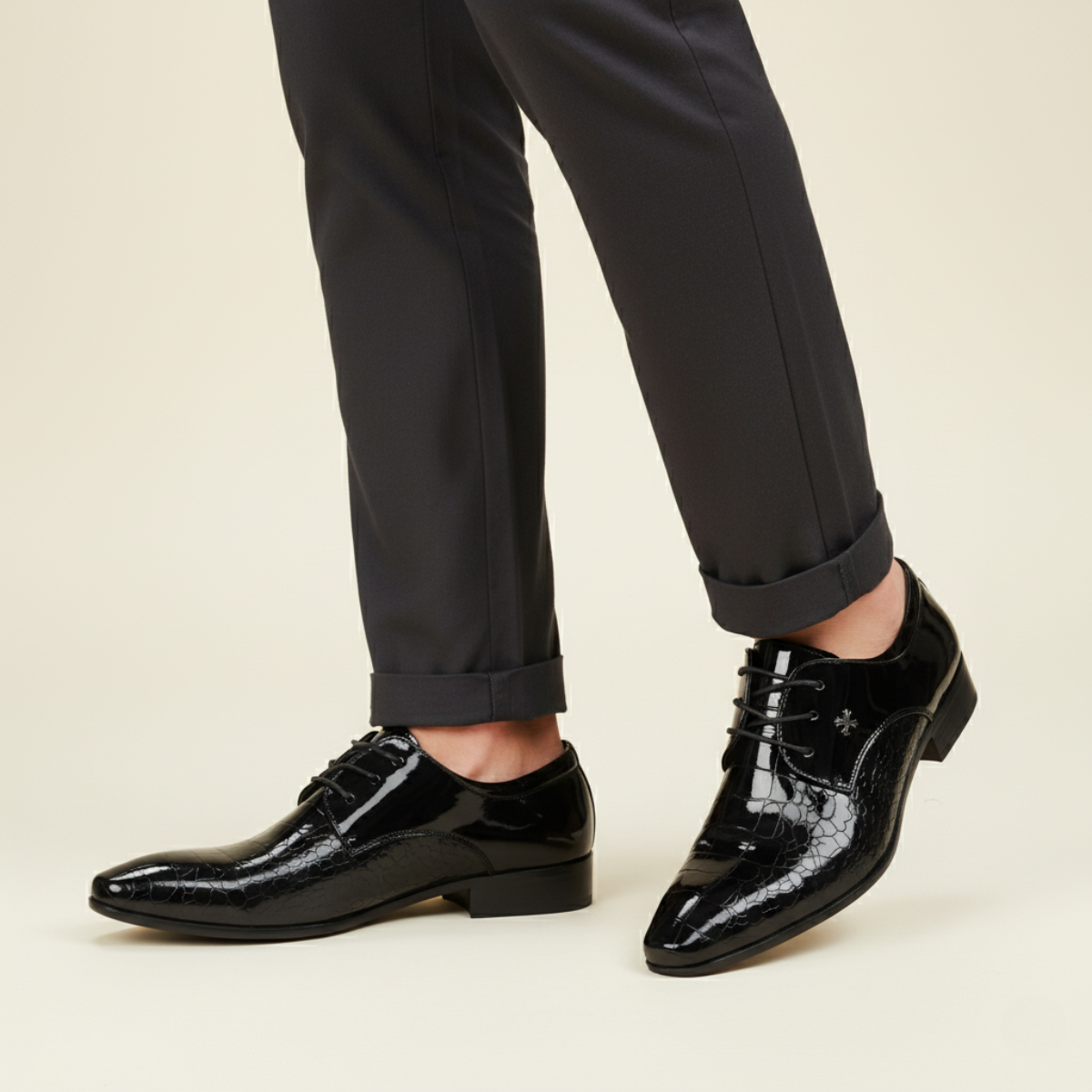 The Bardolino - Herrskor i lackläder med spetsig tå