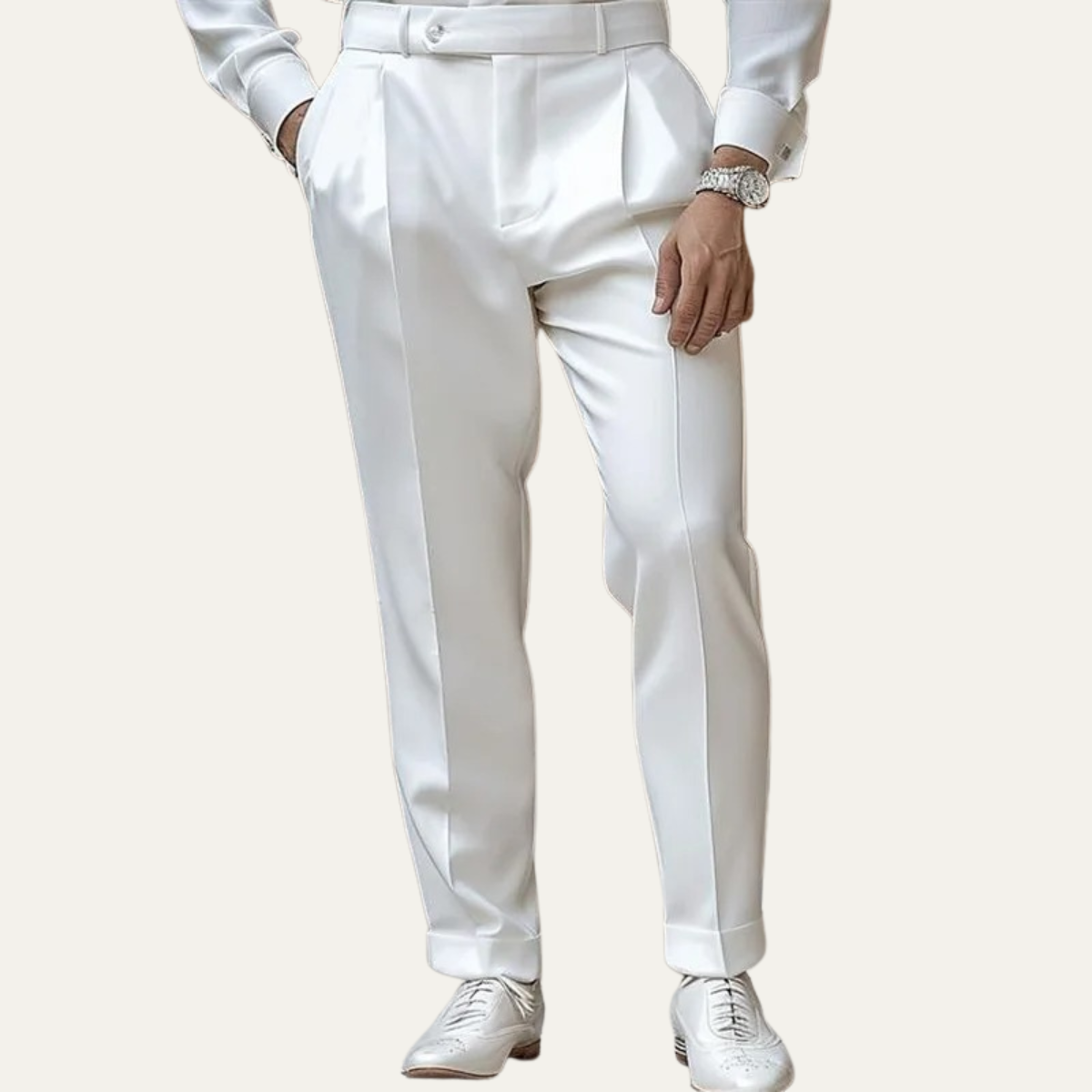 The Cetara - Herr Casual Plisserade Raka Ben Klädpants