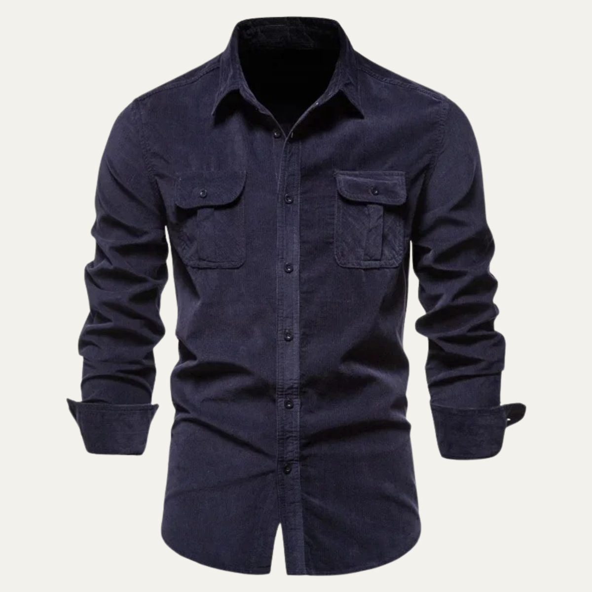 The Cascia - Herr Avslappnade Knapp-up Corduroy Skjorta