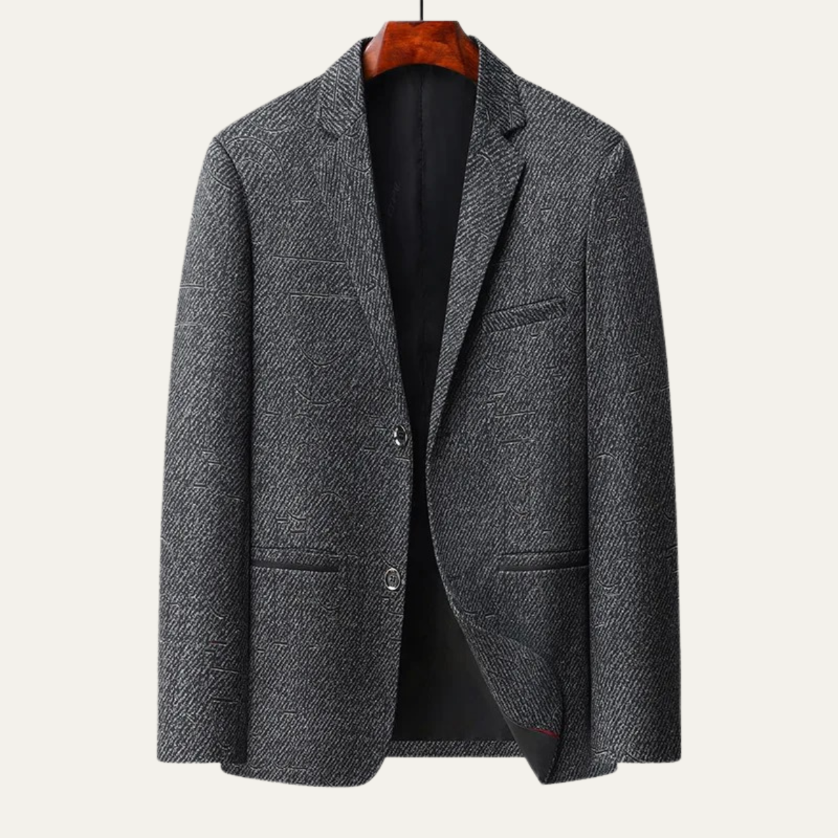 The Desenzano - Herrjacka i slim fit-modell med fiskbensmönster för vardagsbruk