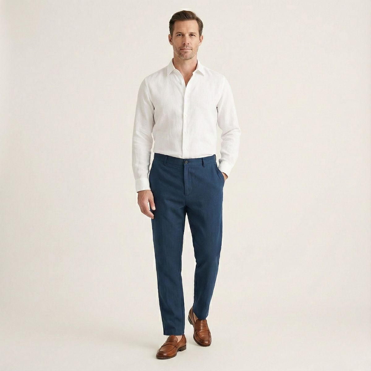 Linnedockers till herrar för en frisk och elegant stil