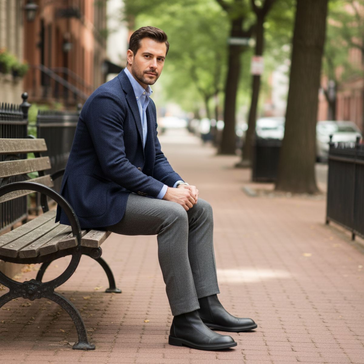 The Cheltenham - Retro läder Chelsea slip-on ankelskor för herr