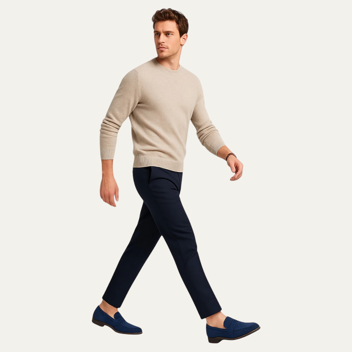 The Limone - Klassiska penny loafers i mocka för herr