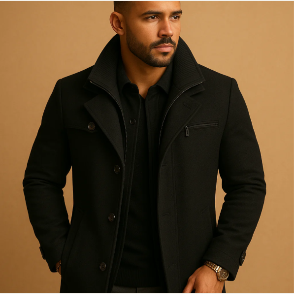 The Danforth - Vattentäta Herrjacka i Lång Modell med Justerbara Manschetter